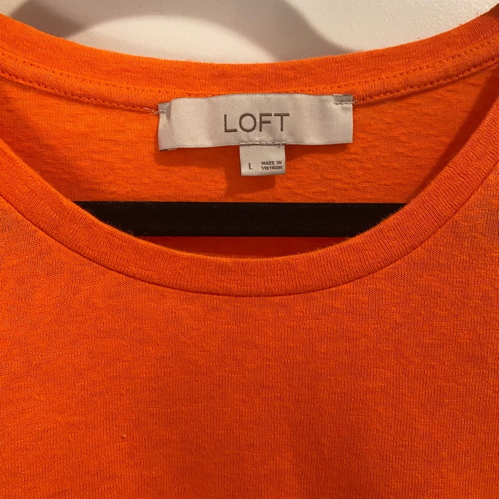 Loft Orange Ruffled Tank size Large - Picture 2 of 3